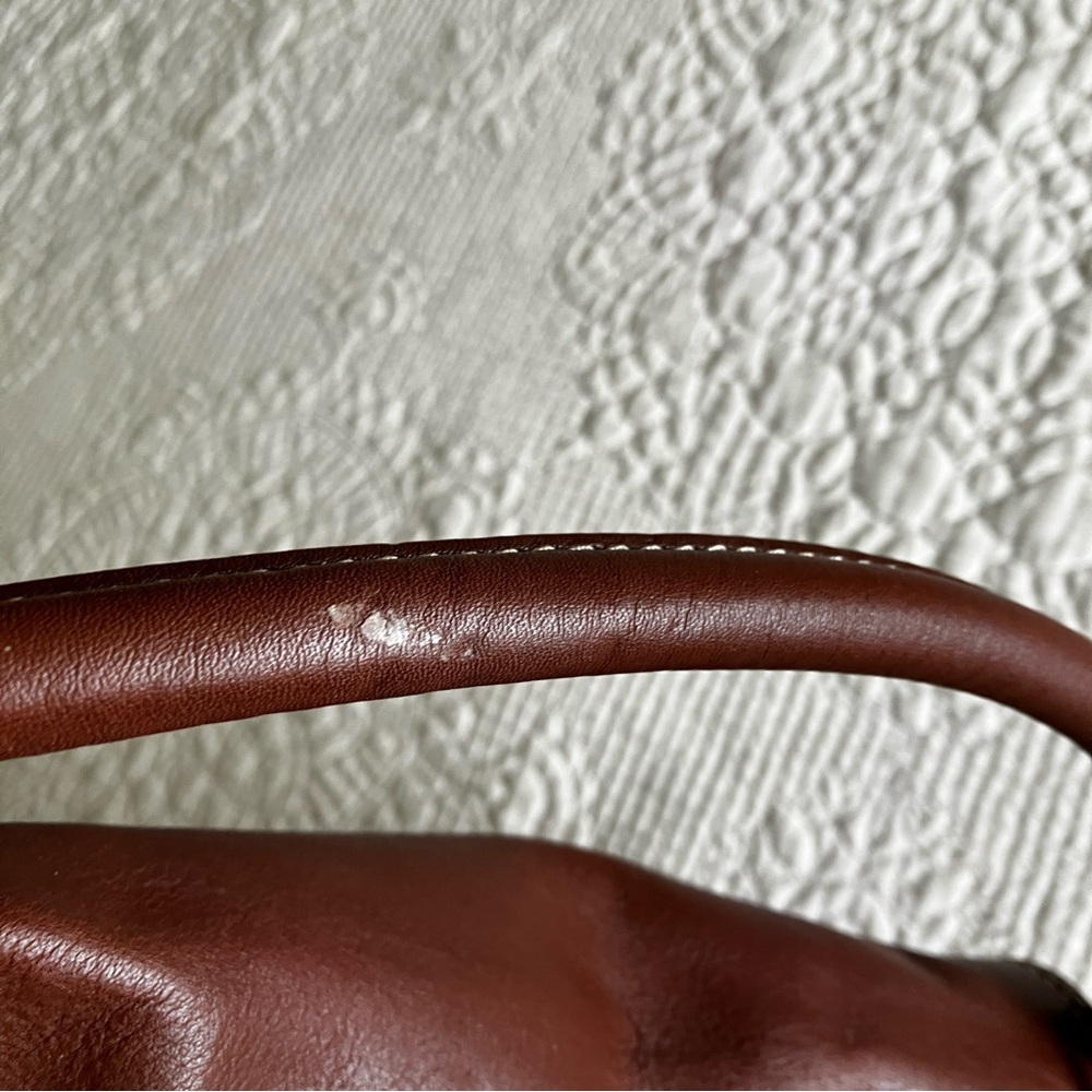 NWT Talbots brown leather shoulder bag w/magnetic closure & chain option - Picture 16 of 16